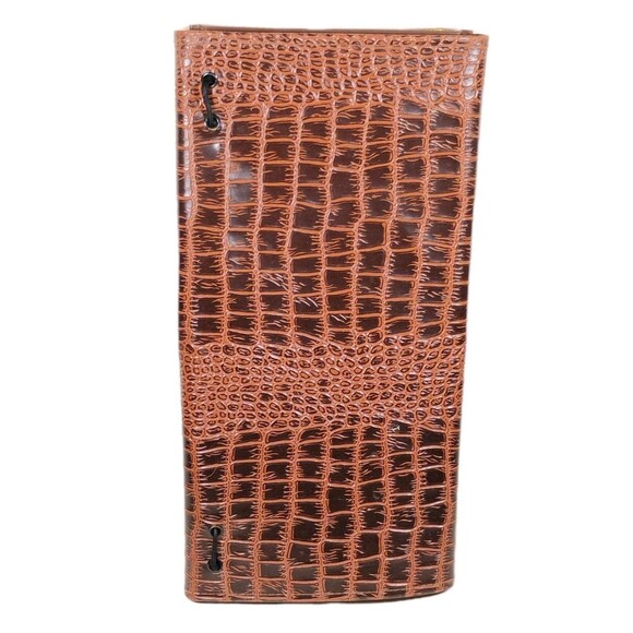 Vintage Myron Mfg Corp Insurance Document Holder Organizer Faux Croc - Picture 2 of 5